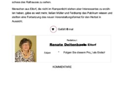 Bericht über die Talkshow "EiTalk" vom 22.04.2022 erschienen in den Rheinischen Anzeigenblätter vom 27.04.2022